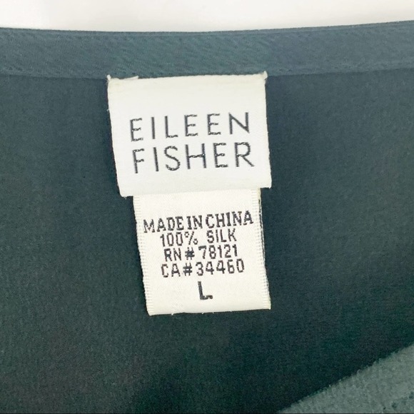 Eileen Fisher 100% Silk Black Blouse L - Picture 3 of 6